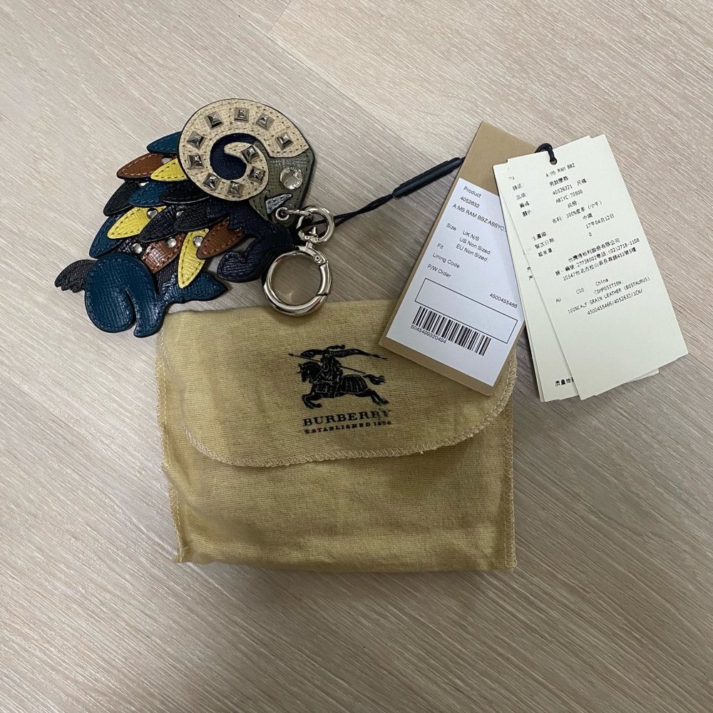 Burberry Studded Leather Bull Charm / Key Chain